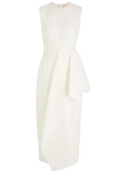 Roksanda Raya Draped Midi Dress In Ivory