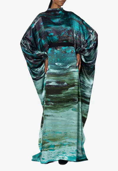 Roksanda Raziya Abstract Printed Maxi Kaftan Dress In Multi