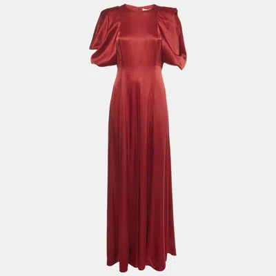 Pre-owned Roksanda Red Satin Silk Maxi Dress M