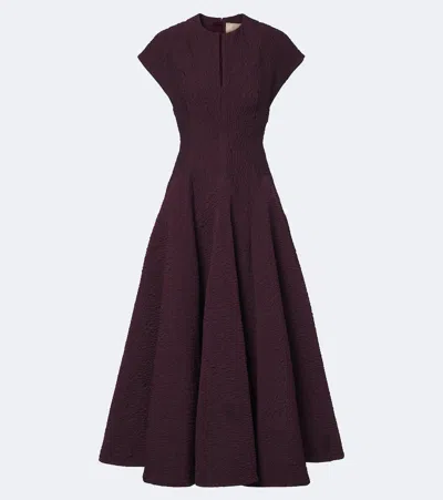 Roksanda Rova Cloqué Midi Dress In Burgundy