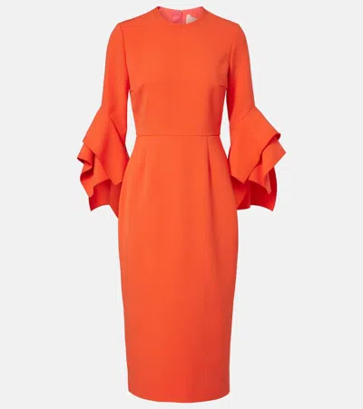 Roksanda Ruffled Midi Dress In Orange