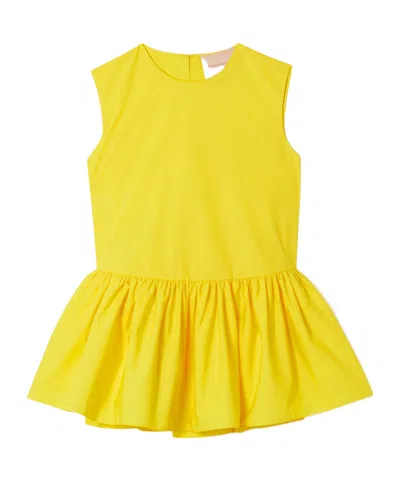 Roksanda Ruffled Pure Cotton Trimmed Hem Top In Yellow