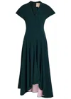 Roksanda Sapha Asymmetric Crepe Midi Dress In Green