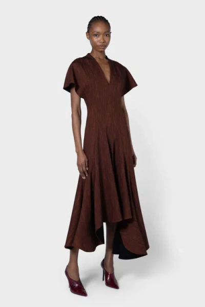 Roksanda Sapha Tailored Midi Dress In Brown