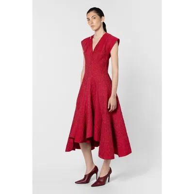 Roksanda Sapha Textured Midi Dress In Red