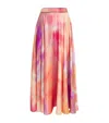 Roksanda Ameera Printed Satin Maxi Skirt In Pink