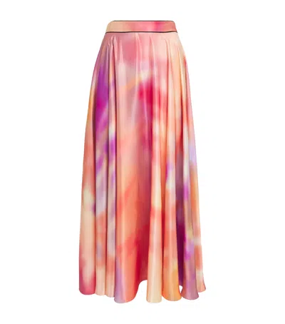 Roksanda Satin Ameera Midi Skirt In Pink
