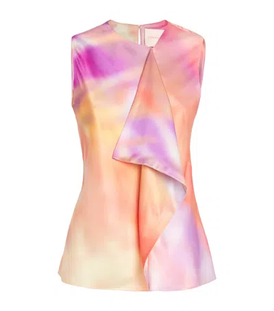 Roksanda Satin Kiara Blouse In Pink