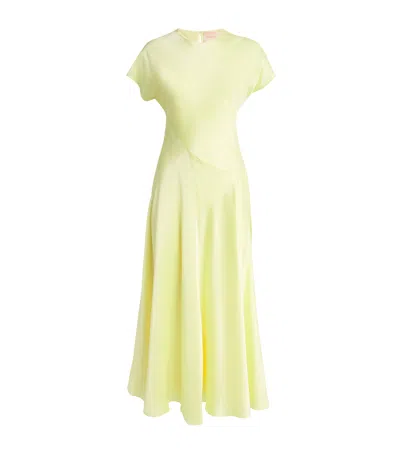 Roksanda Silk Adriana Midi Dress In Yellow