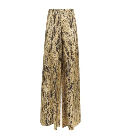 Roksanda Silk Arneau Wide-leg Trousers In Gold