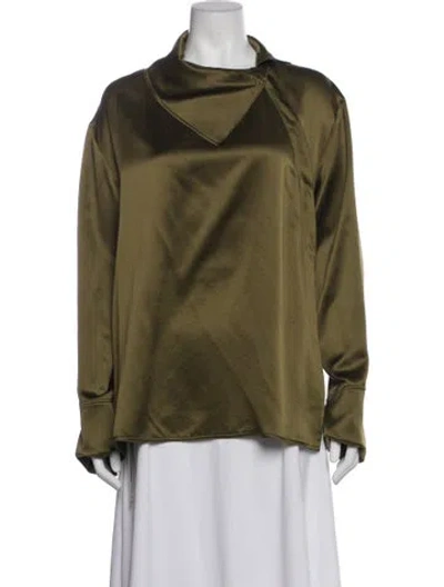 Pre-owned Roksanda Silk Asymmetrical Blouse In Green