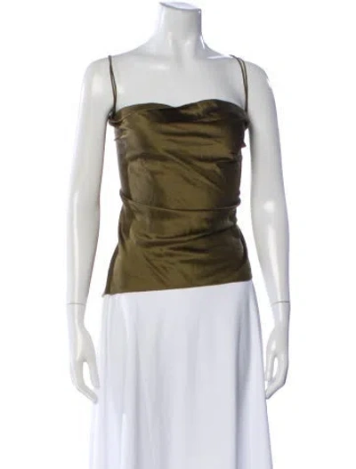 Pre-owned Roksanda Silk Asymmetrical Top W/ Tags In Green