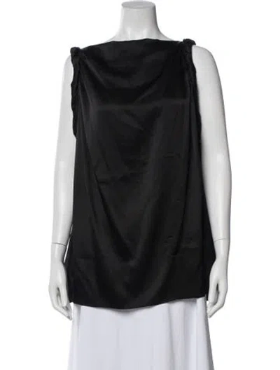 Pre-owned Roksanda Silk Bateau Neckline Blouse In Black