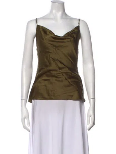 Pre-owned Roksanda Silk Cowl Neck Top In Green