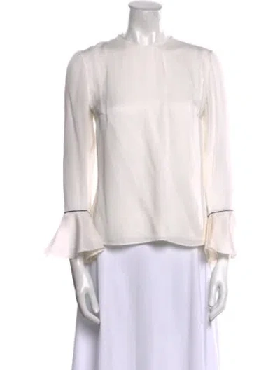 Pre-owned Roksanda Silk Crew Neck Blouse In Neutral