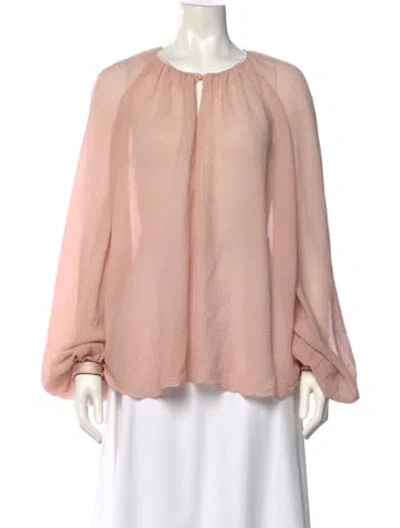 Pre-owned Roksanda Silk Crew Neck Blouse In Pink