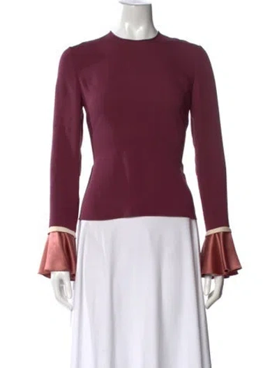 Pre-owned Roksanda Silk Crew Neck Blouse In Purple