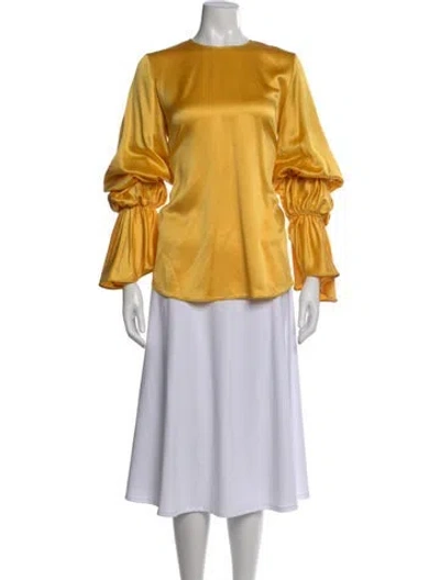 Pre-owned Roksanda Silk Crew Neck Blouse W/ Tags In Yellow