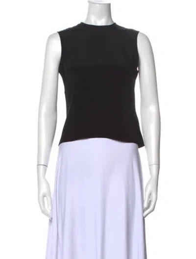 Pre-owned Roksanda Silk Crew Neck Top In Black