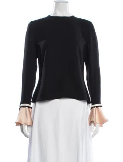 Pre-owned Roksanda Silk Crew Neck Top In Black