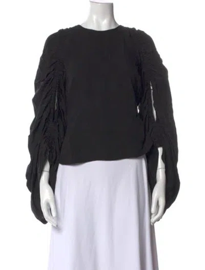 Pre-owned Roksanda Silk Crew Neck Top In Black