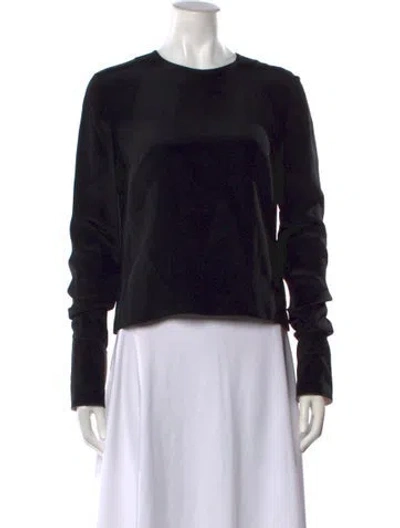 Pre-owned Roksanda Silk Crew Neck Top In Black