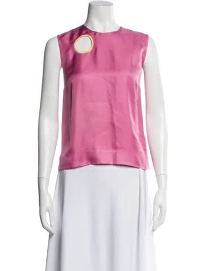 Pre-owned Roksanda Silk Crew Neck Top In Pink