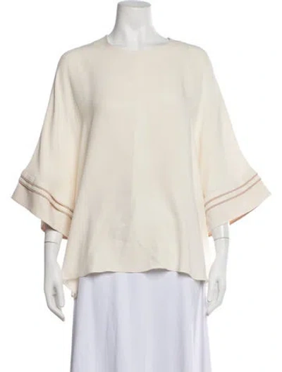 Pre-owned Roksanda Silk Crew Neck Top In White