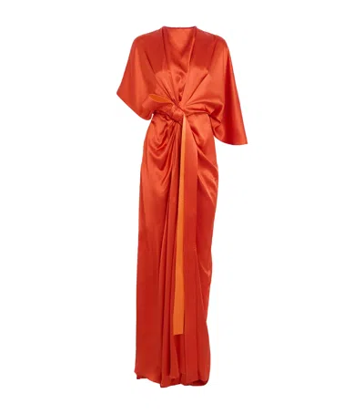 Roksanda Silk Draped Hierys Maxi Dress In Orange