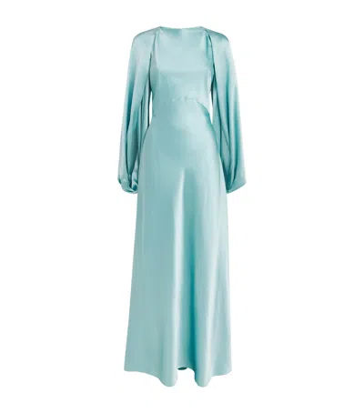 Roksanda Silk Kami Maxi Dress In Turquoise