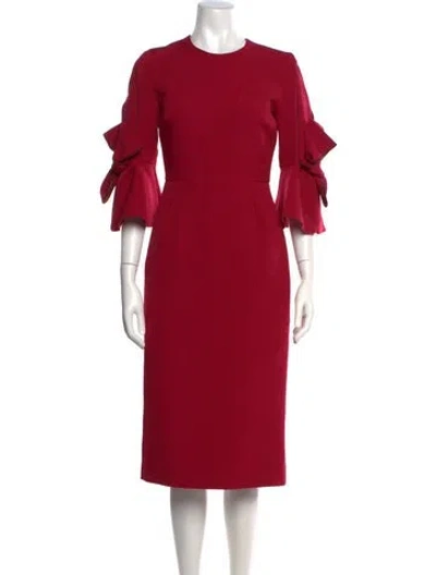 Pre-owned Roksanda Silk Knee-length Dress In Red
