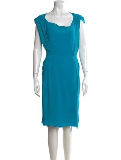Pre-owned Roksanda Silk Knee-length Dress W/ Tags In Blue
