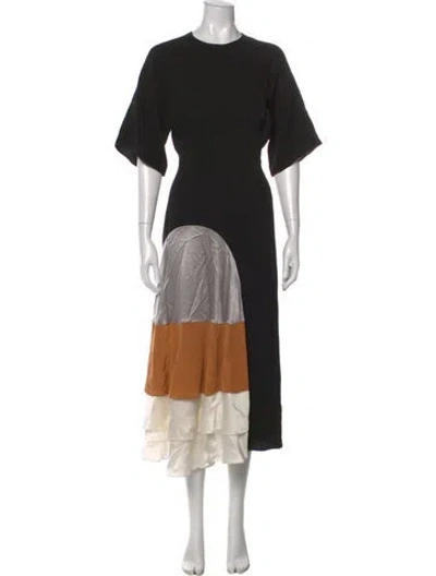 Pre-owned Roksanda Silk Long Dress In Black