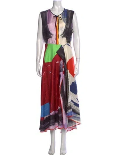Pre-owned Roksanda Silk Long Dress In Black