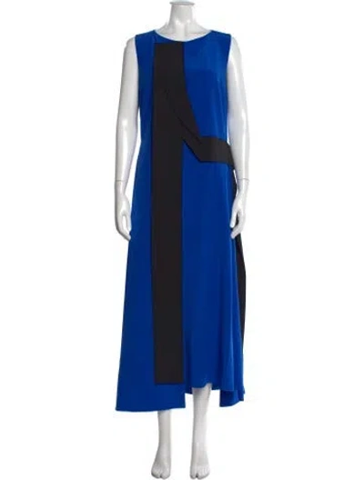 Pre-owned Roksanda Silk Long Dress In Black/blue