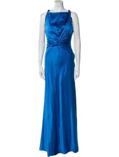 Pre-owned Roksanda Silk Long Dress In Blue