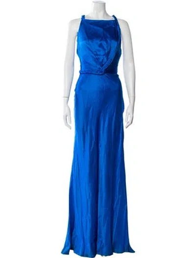 Pre-owned Roksanda Silk Long Dress In Blue