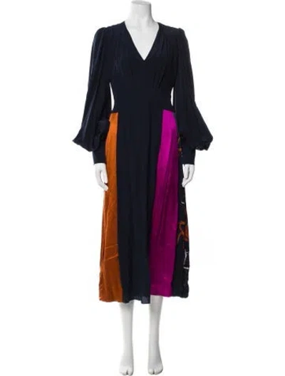 Pre-owned Roksanda Silk Long Dress In Blue