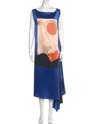 Pre-owned Roksanda Silk Long Dress In Blue