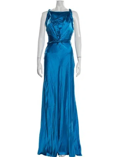 Pre-owned Roksanda Silk Long Dress In Blue
