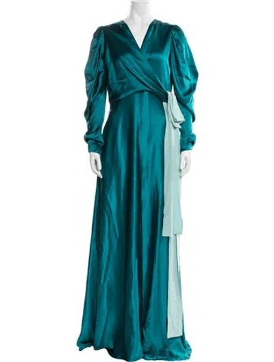 Pre-owned Roksanda Silk Long Dress In Blue
