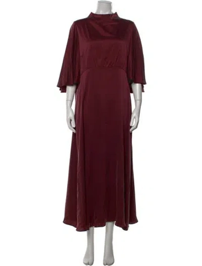 Pre-owned Roksanda Silk Long Dress In Burgundy