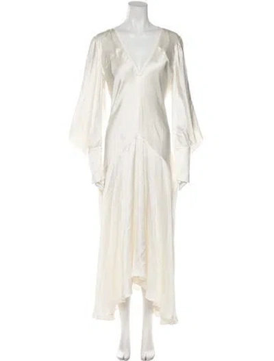 Pre-owned Roksanda Silk Long Dress In Neutral