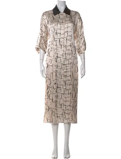 Pre-owned Roksanda Silk Long Dress In Neutral