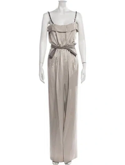 Pre-owned Roksanda Silk Long Dress In Neutrals
