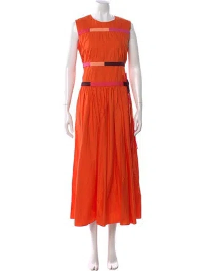 Pre-owned Roksanda Silk Long Dress In Orange