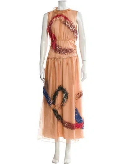 Pre-owned Roksanda Silk Long Dress In Orange