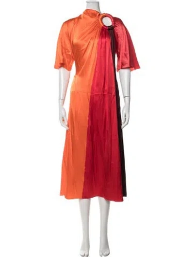 Pre-owned Roksanda Silk Long Dress In Orange