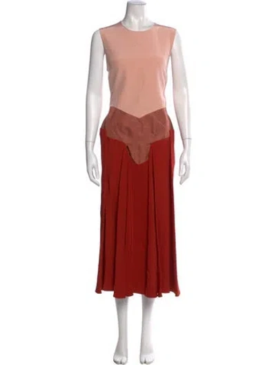 Pre-owned Roksanda Silk Long Dress In Red