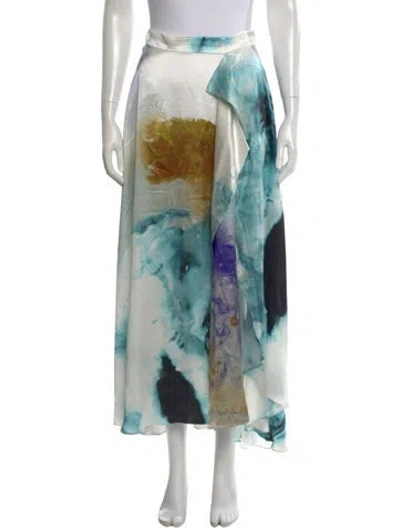 Pre-owned Roksanda Silk Long Skirt In Blue